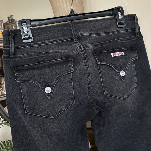 Hudson Collin Midrise Bootcut Crop Black Wash Stretch Jeans - Picture 10 of 14